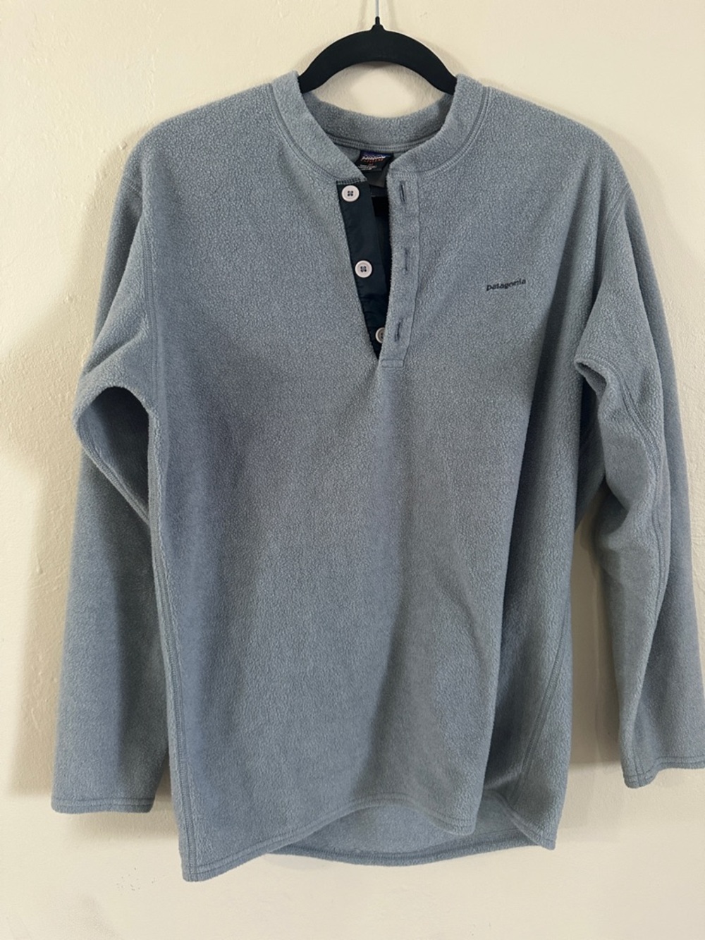 Patagonia Capilene Fleece Henley Pullover Gray Made in USA Size M